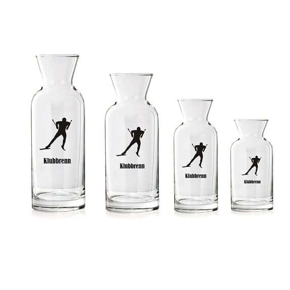 Village glass i 4 størrelser med skimotiv