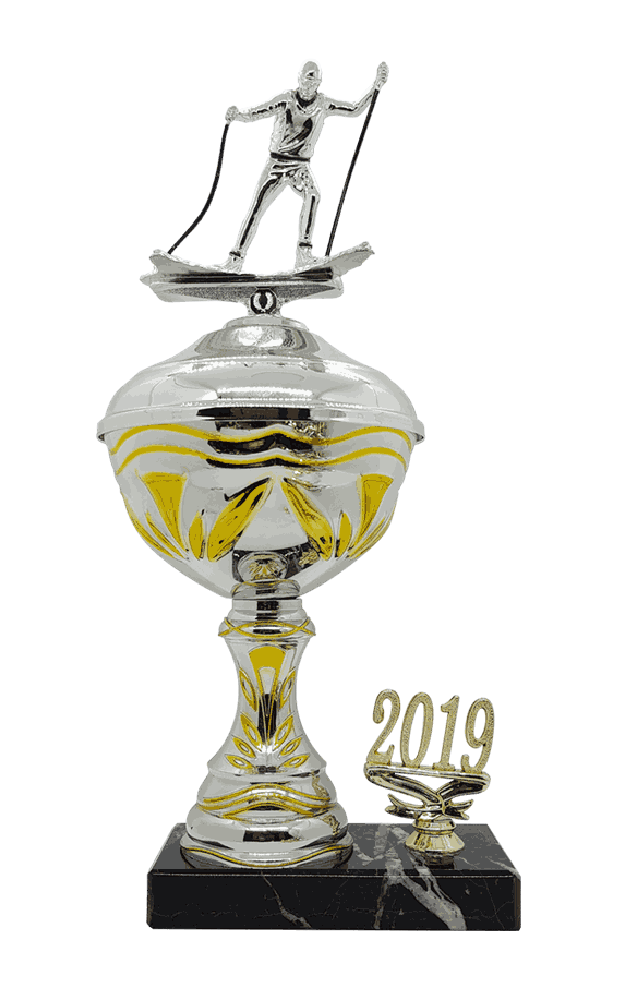 Gullstrupen pokal i 5 størrelser med årstall og Niklas-figur