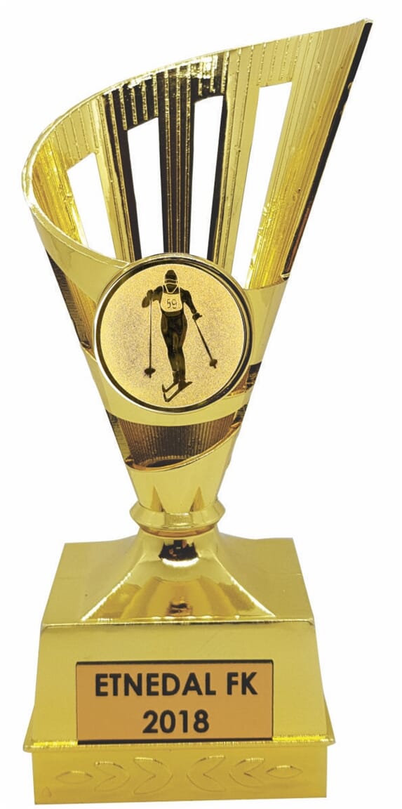 Gullkorn statuett 14 cm skimotiv