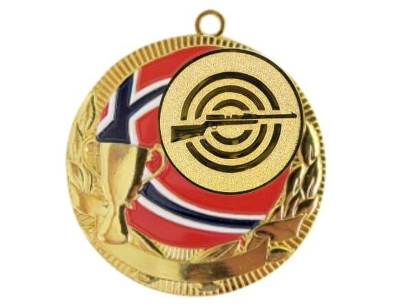 Rødstrupen medalje med skyttermotiv