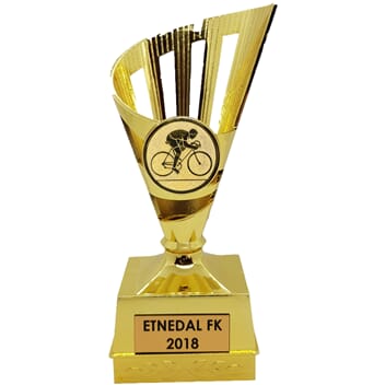 Gullkorn sykkelstatuett 14 cm