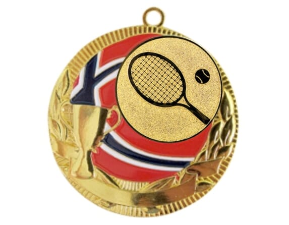 Rødstrupen medalje med tennismotiv