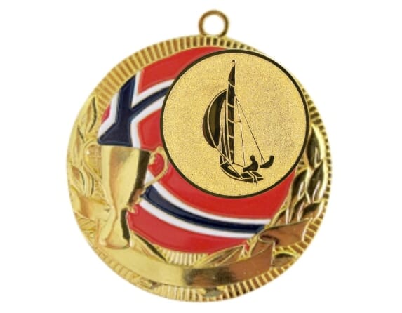 Rødstrupen medalje med vannsportmotiv