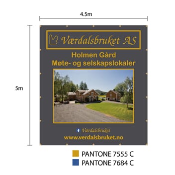 Polyester banner 4,50x 5 m.