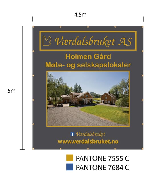 Polyester banner 4,50x 5 m.