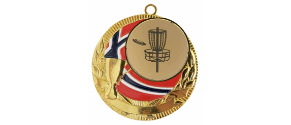 Rødstrupen medalje med frisbeemotiv