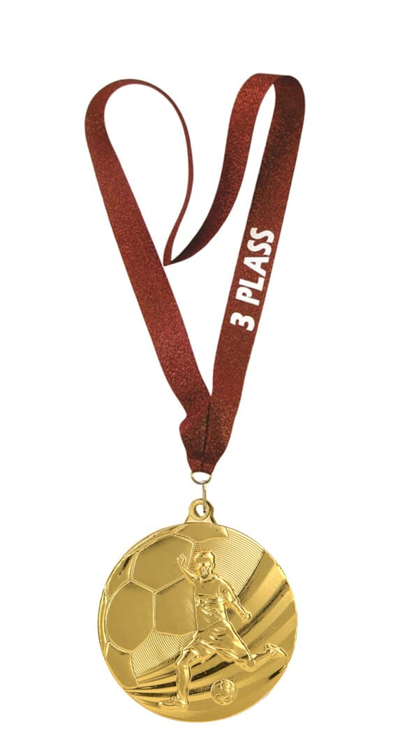Fotball Jonas medalje med tekst på bånd