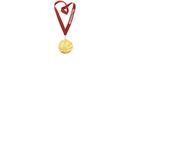 Cruyff medalje med tekst på bånd