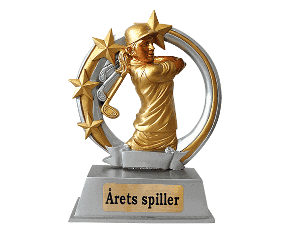 Dame golfstatuett 25 cm