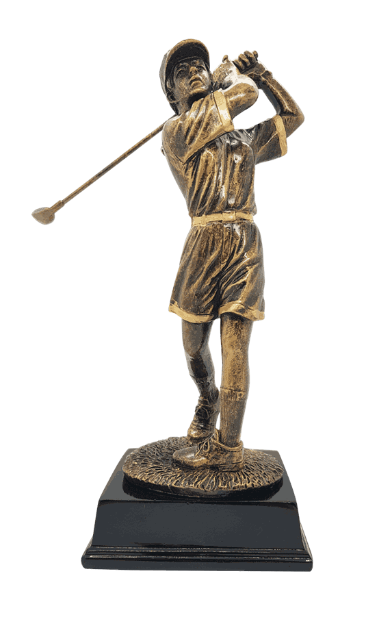 Dame golsstatuett i resin 26 cm