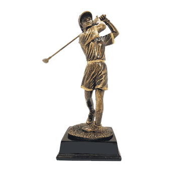 Dame golsstatuett i resin 26 cm