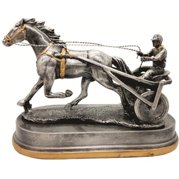 Hest og sulky stor statuett