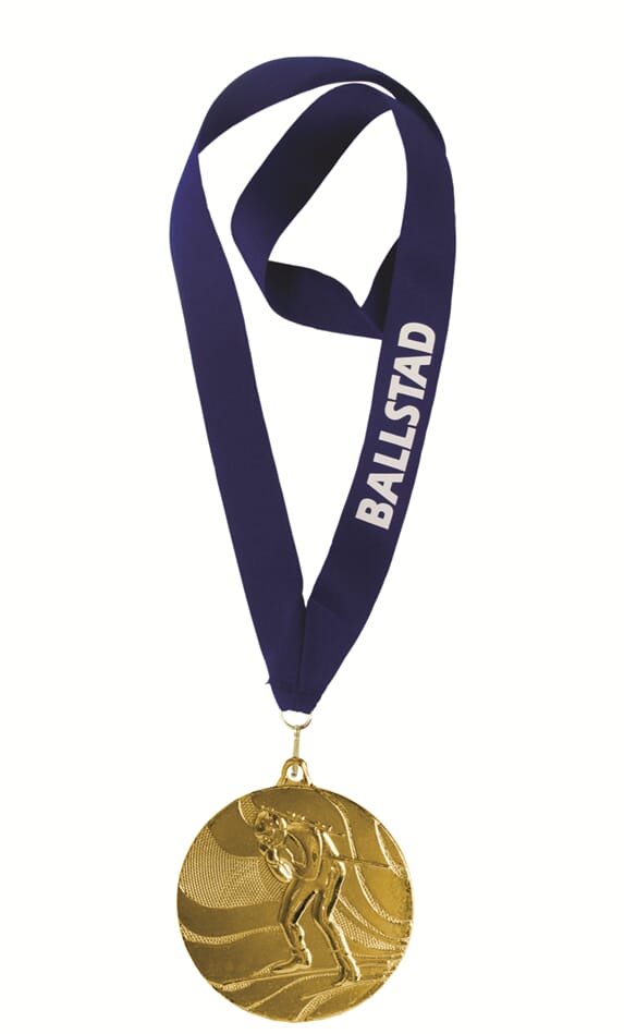 Skiskyting Glomma medalje med tekst på bånd