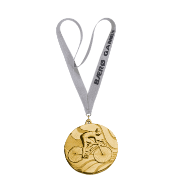 Sykkel glomma medalje med tekst på bånd