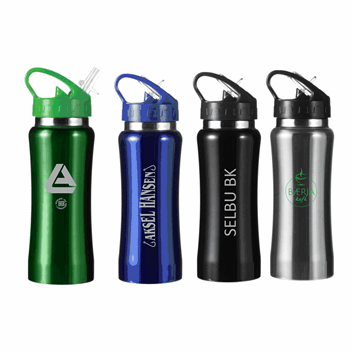Stryn drikkeflaske i stål 0,6 liter med logo
