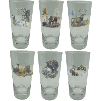 Drink glass 22 cl med norske dyr 6 pk.